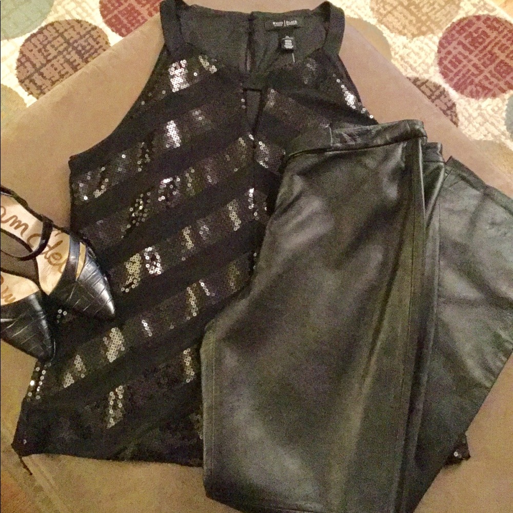🌻 Black Leather Pants, Size 6P 🌻